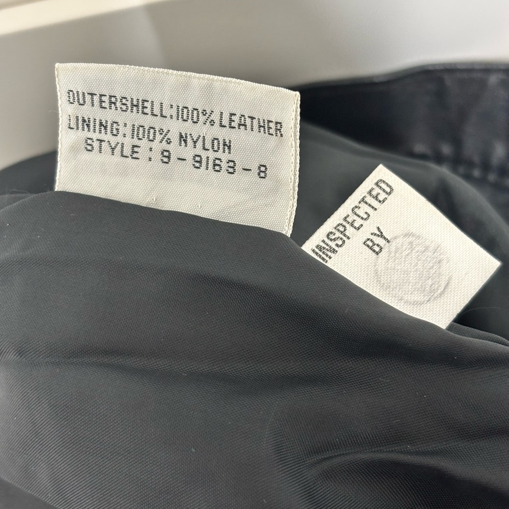Prezzia Vintage Genuine Leather Black Midi Pencil Skirt Size 9/10 - Picture 2 of 7